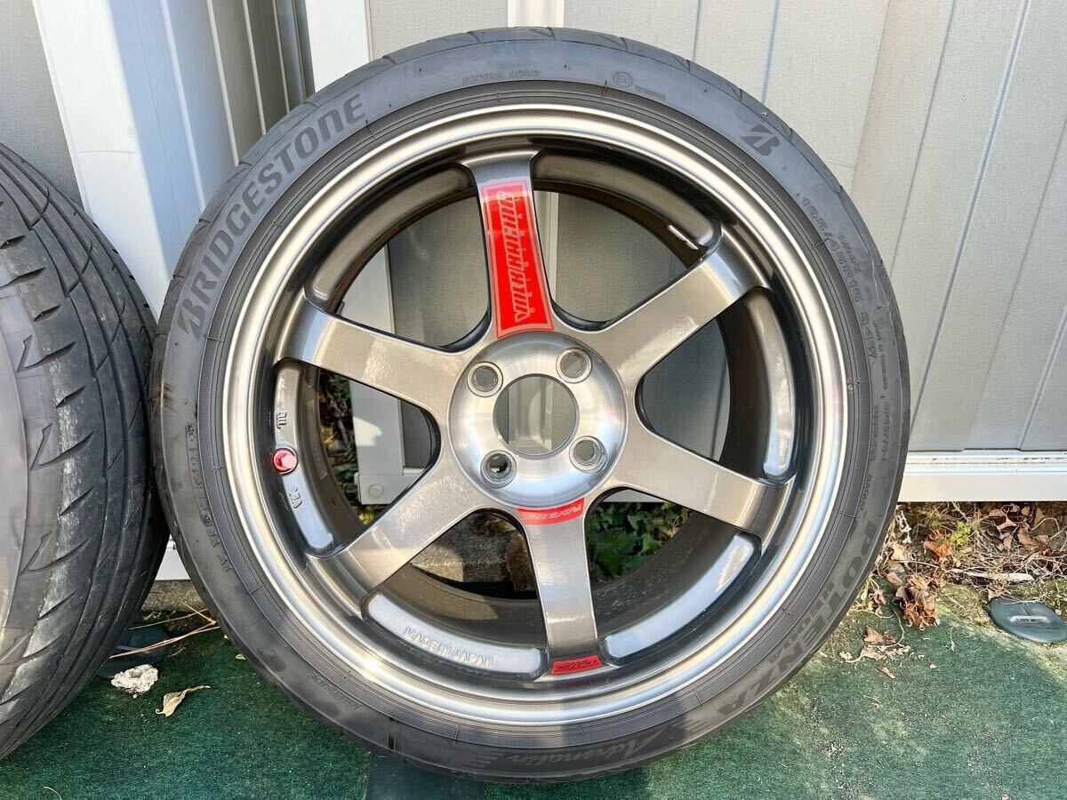 【お引取大歓迎】RAYS VORK RACING TE37 SONIC SL 16×8.0J +34 最大face4 4H-100 PGカラー POTENZA Adrenalin RE004 バリ山 195/45R16 4本