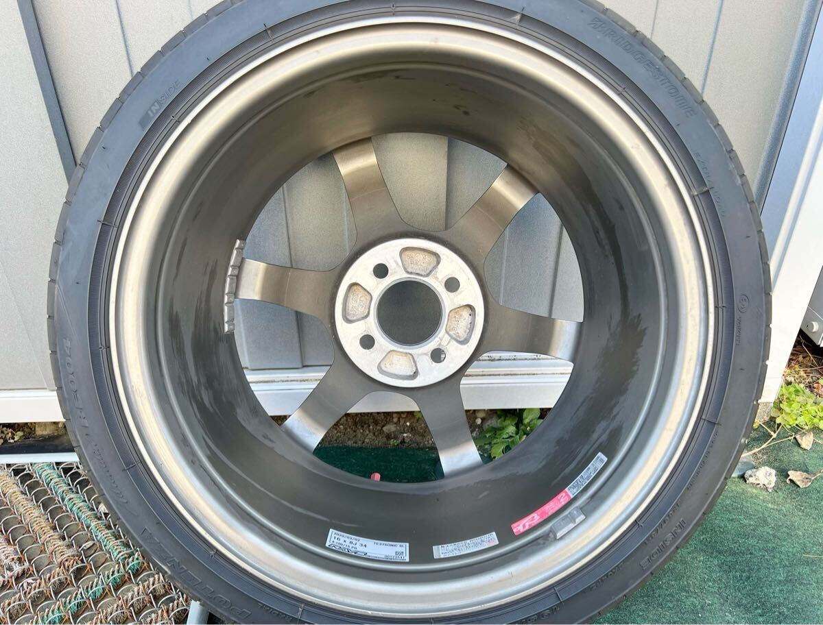 【お引取大歓迎】RAYS VORK RACING TE37 SONIC SL 16×8.0J +34 最大face4 4H-100 PGカラー POTENZA Adrenalin RE004 バリ山 195/45R16 4本