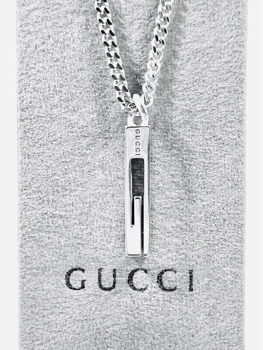 【美品！送無】GUCCI カットアウトG ネックレス 男女兼用 シルバー925 喜平　リング、ピアス、ブレスレット、ペンダント