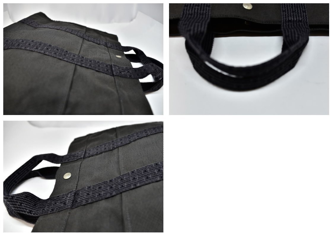 鑑定済 正規(guī)品 エルメス HERMES エールライン トートバッグ ハンドバッグ グレー パソコン楽々収納 K305-17