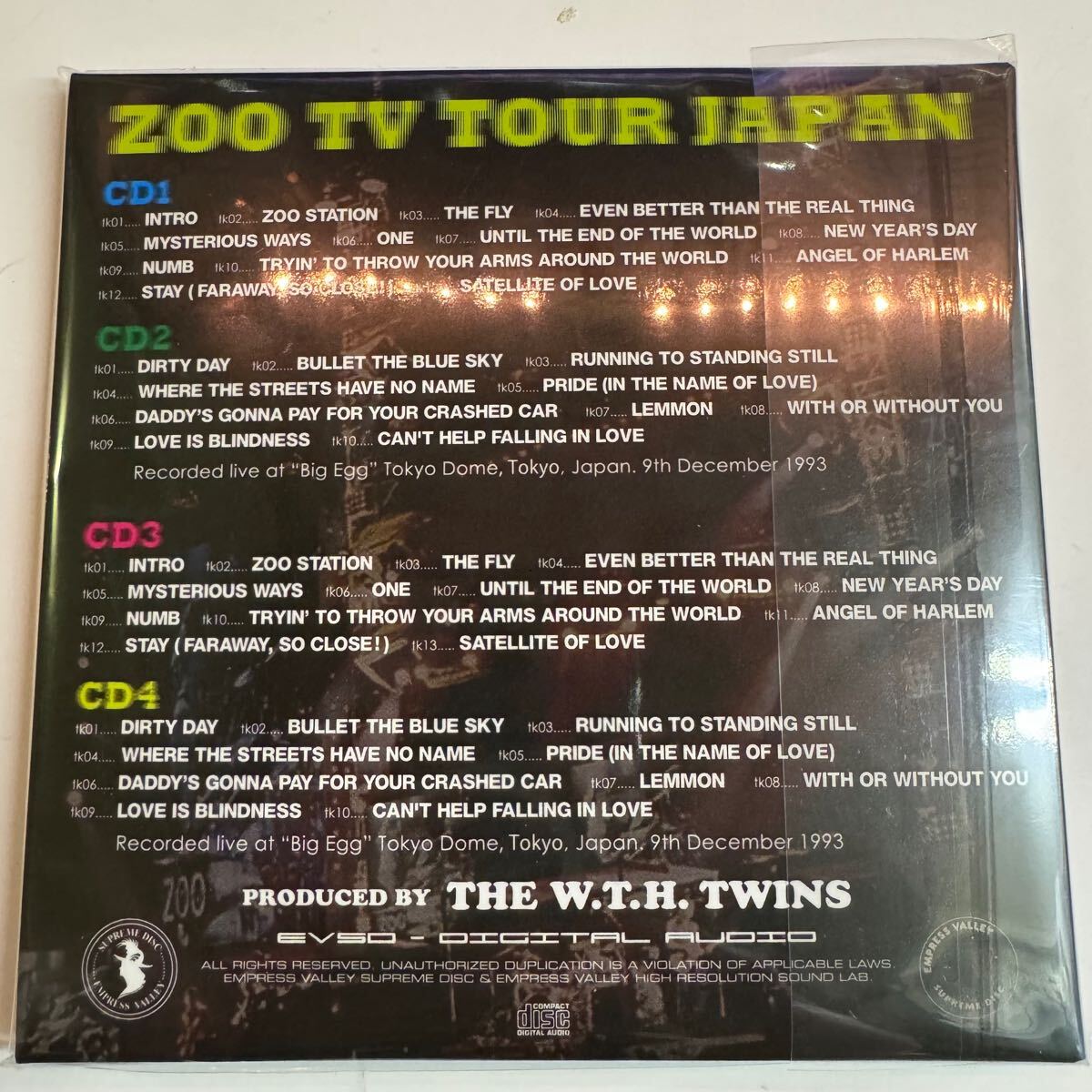 U2 / ZOO TV TOUR JAPAN「永遠(yuǎn)の飛翔」(4CD)新作！遂に決定盤の登場(chǎng)です！完全初登場(chǎng)音源を発掘！新春限定特価！