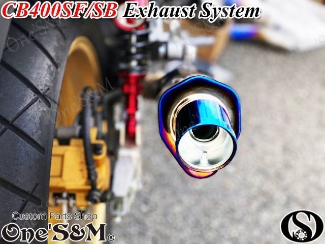 W4-9T 50.8π 50.8mm用 スリップオンサイレンサー ロング六角デルタ チタンヒートType