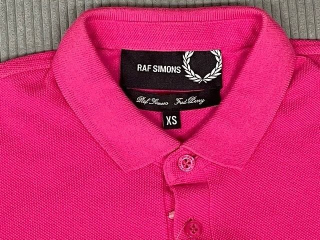 【オークション】未使用 定価￥32550 ラフシモンズ RAF SIMONS フレッドペリー FREDPERRY ポロシャツ ピンク XS