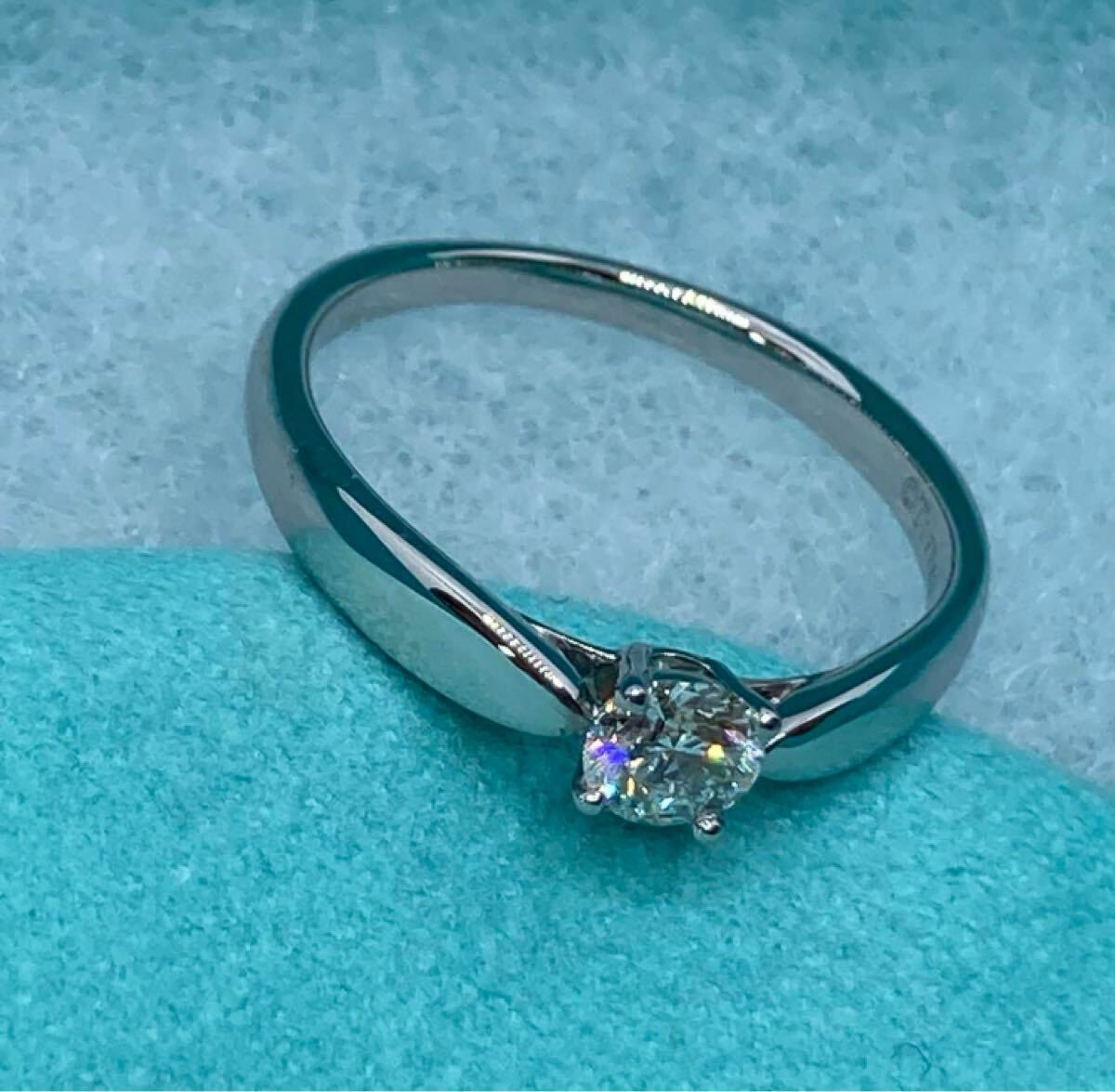 未使用級 新品級 箱付き Tiffany&Co. TIFFANY ティファニー リング 指輪 ハーモニー PT950 プラチナ 0.27ctダイヤモンド 10.5號