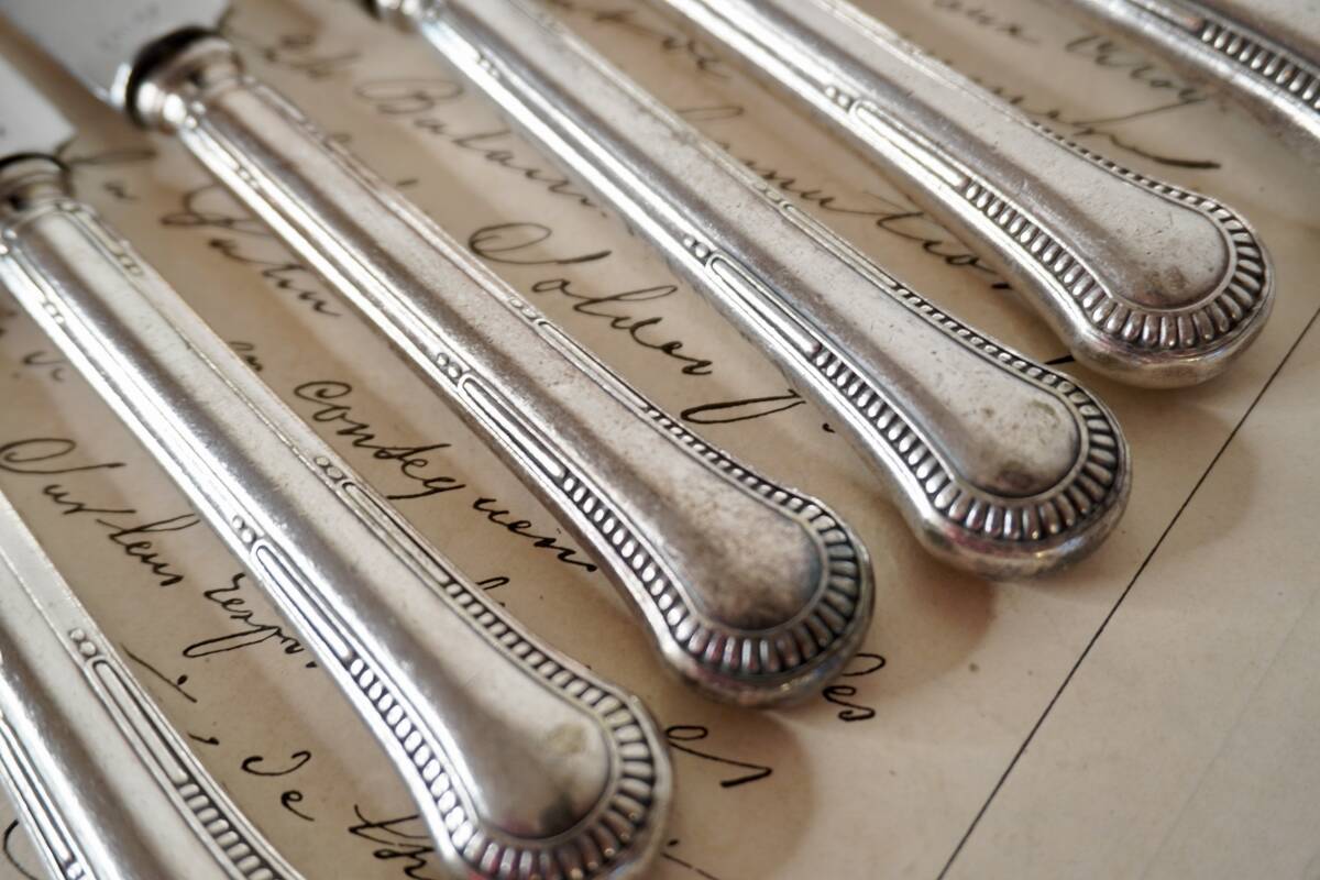 フランス ヴィンテージ ナイフ 6本セット シルバープレート フランス ヴィンテージ ナイフ 6本セット シルバープレート