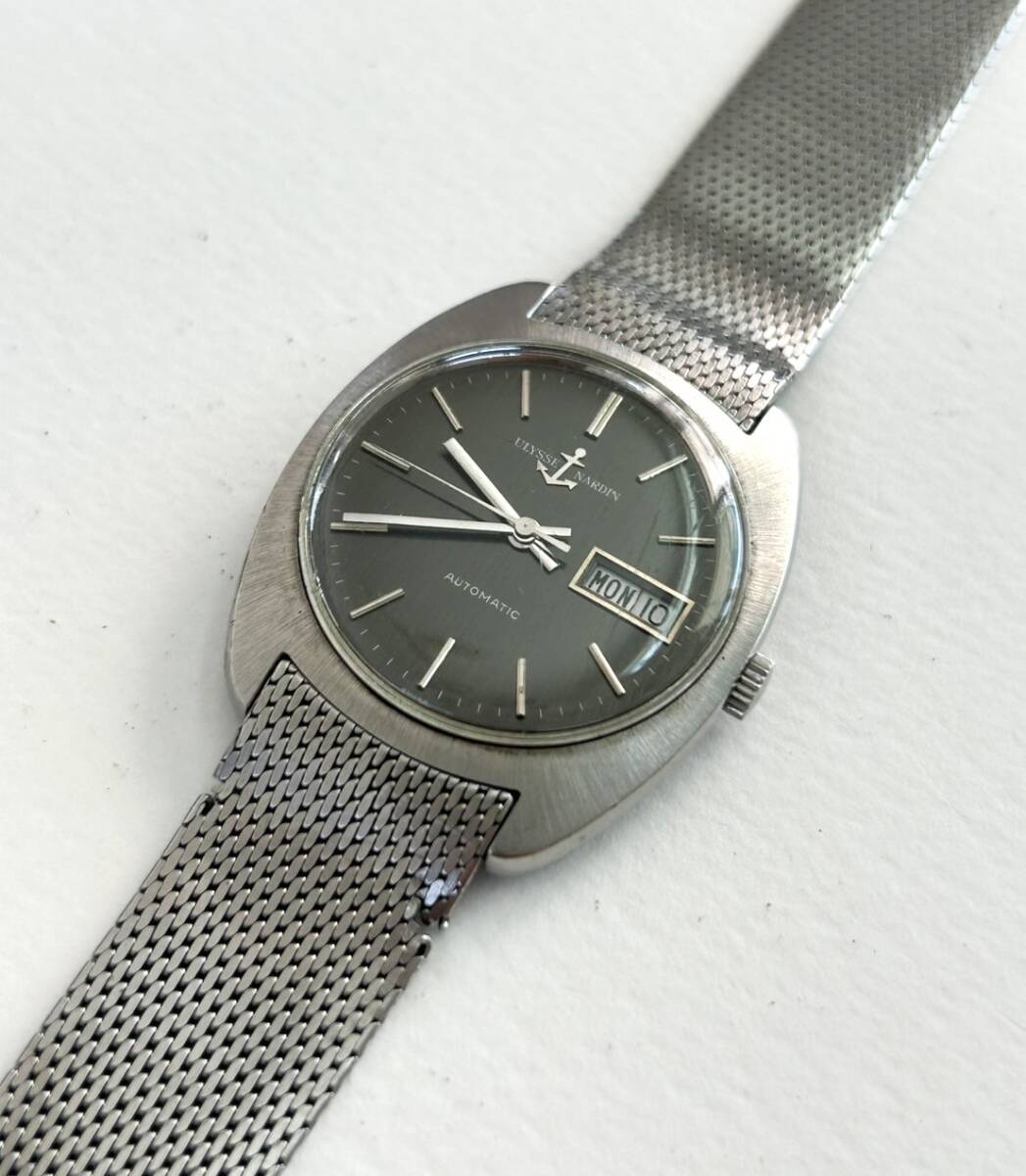 B22)100円～ULYSSE NARDIN/ユリスナルダン デイデイト Cラインケース グレーダイヤル メンズ 自動(dòng)巻き