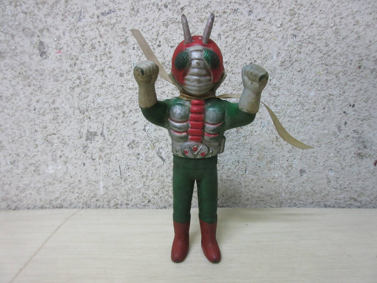 【当時物】仮面ライダーV3 クリア成型 ポピー 旧バンダイ ソフビ 当時物ポピー仮面ライダーV3クリアソフビ