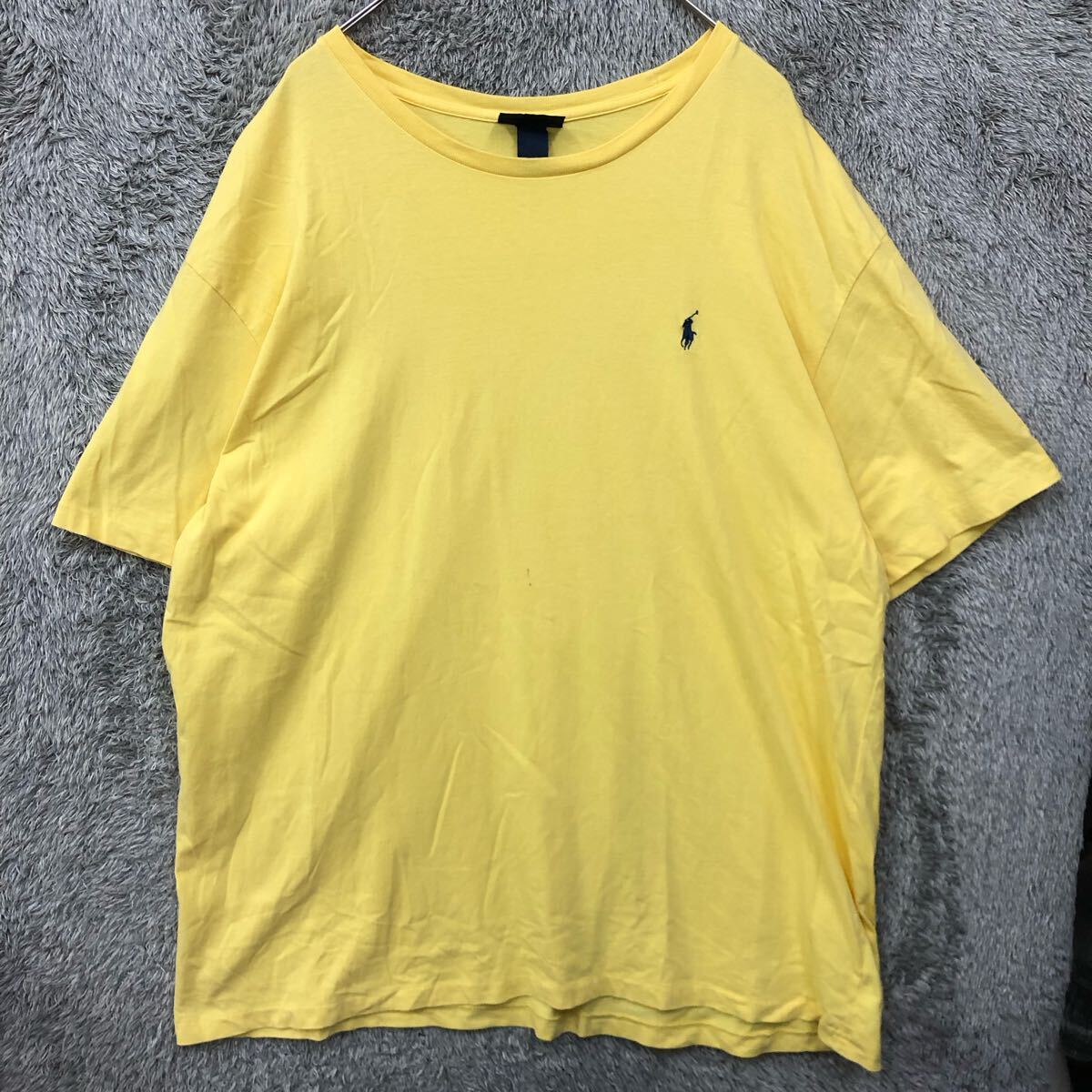 POLO RALPH LAUREN ポロラルフローレン 半袖Tシャツ 半袖カットソー サイズXL イエロー 黃色 ロゴ刺繍 メンズ トップス 最落なし（S）