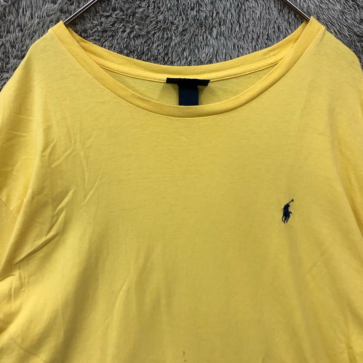 POLO RALPH LAUREN ポロラルフローレン 半袖Tシャツ 半袖カットソー サイズXL イエロー 黃色 ロゴ刺繍 メンズ トップス 最落なし（S）
