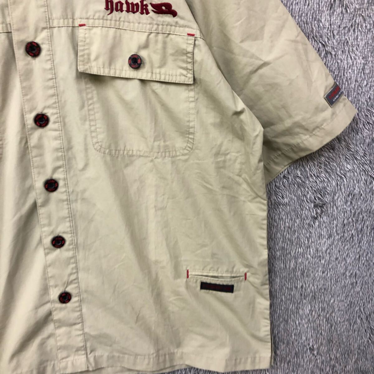 Tony HAWK Street б/у одежда задний вышивка рубашка с коротким рукавом рубашка work shirt размер M соответствует бежевый подкладка сетка мужской tops нет максимальной ставки (T)