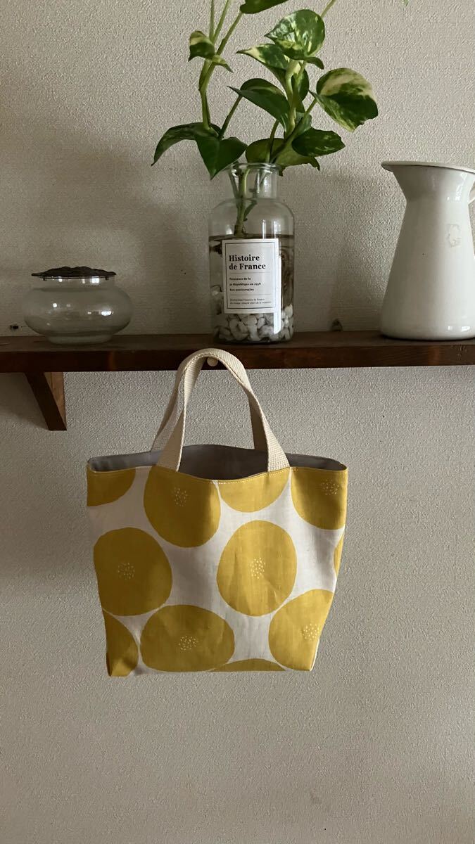 ハンドメイド☆ ミニトートバッグ☆お散歩バッグ ☆お弁当バッグ