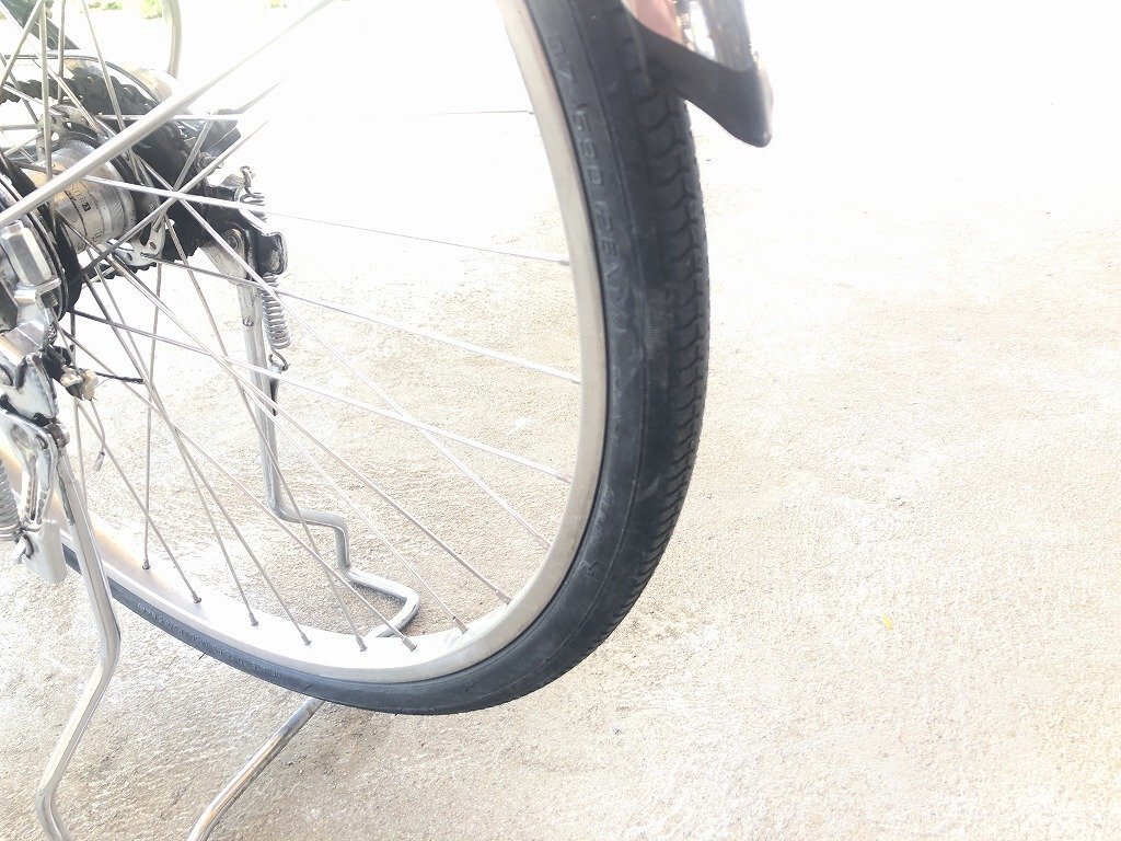 N12　中古電動(dòng)アシスト自転車 1円売切り！パナソニック ビビDX 黒 配送エリア內(nèi)は送料3800円でお屆けします