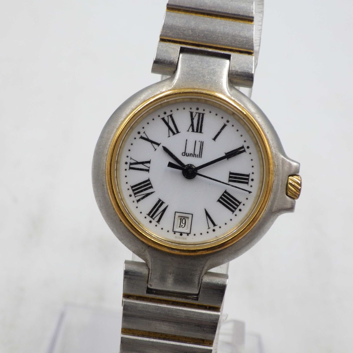 403302/②【1円スタート】dunhill ダンヒル 稼動(dòng)品 12.82477 ミレニアム デイト レディース 時(shí)計(jì) クォーツ ケース26mm