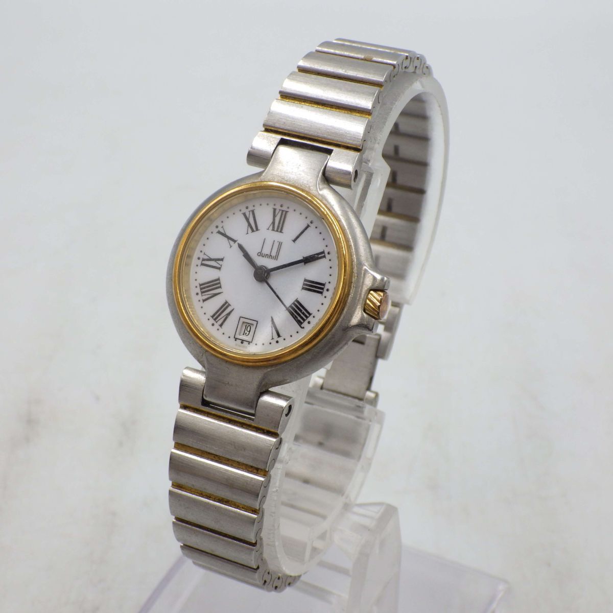 403302/②【1円スタート】dunhill ダンヒル 稼動(dòng)品 12.82477 ミレニアム デイト レディース 時(shí)計(jì) クォーツ ケース26mm