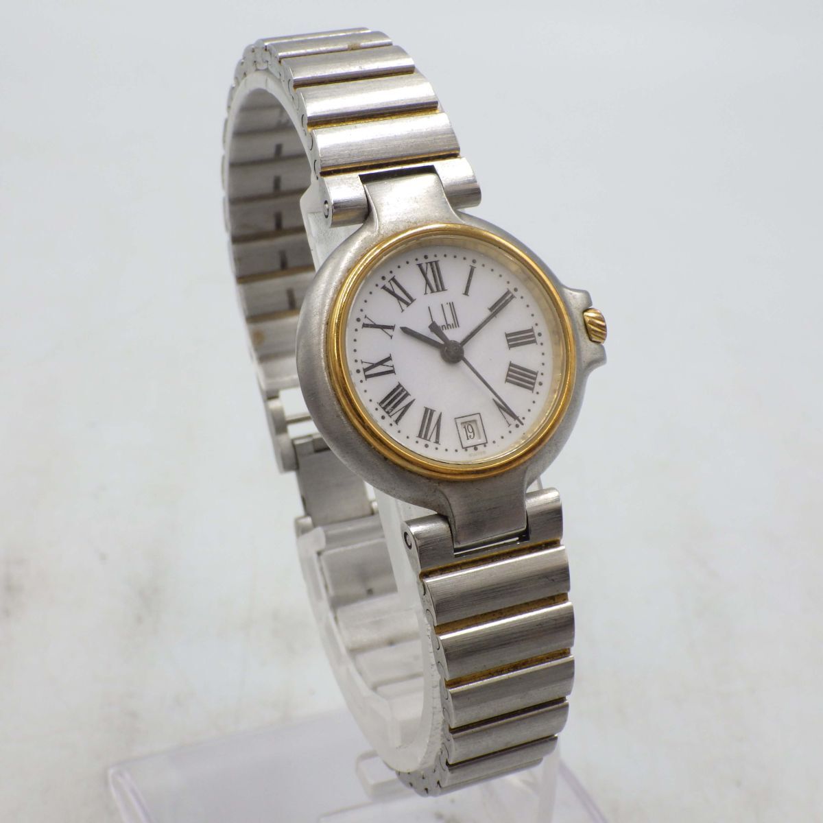 403302/②【1円スタート】dunhill ダンヒル 稼動(dòng)品 12.82477 ミレニアム デイト レディース 時(shí)計(jì) クォーツ ケース26mm