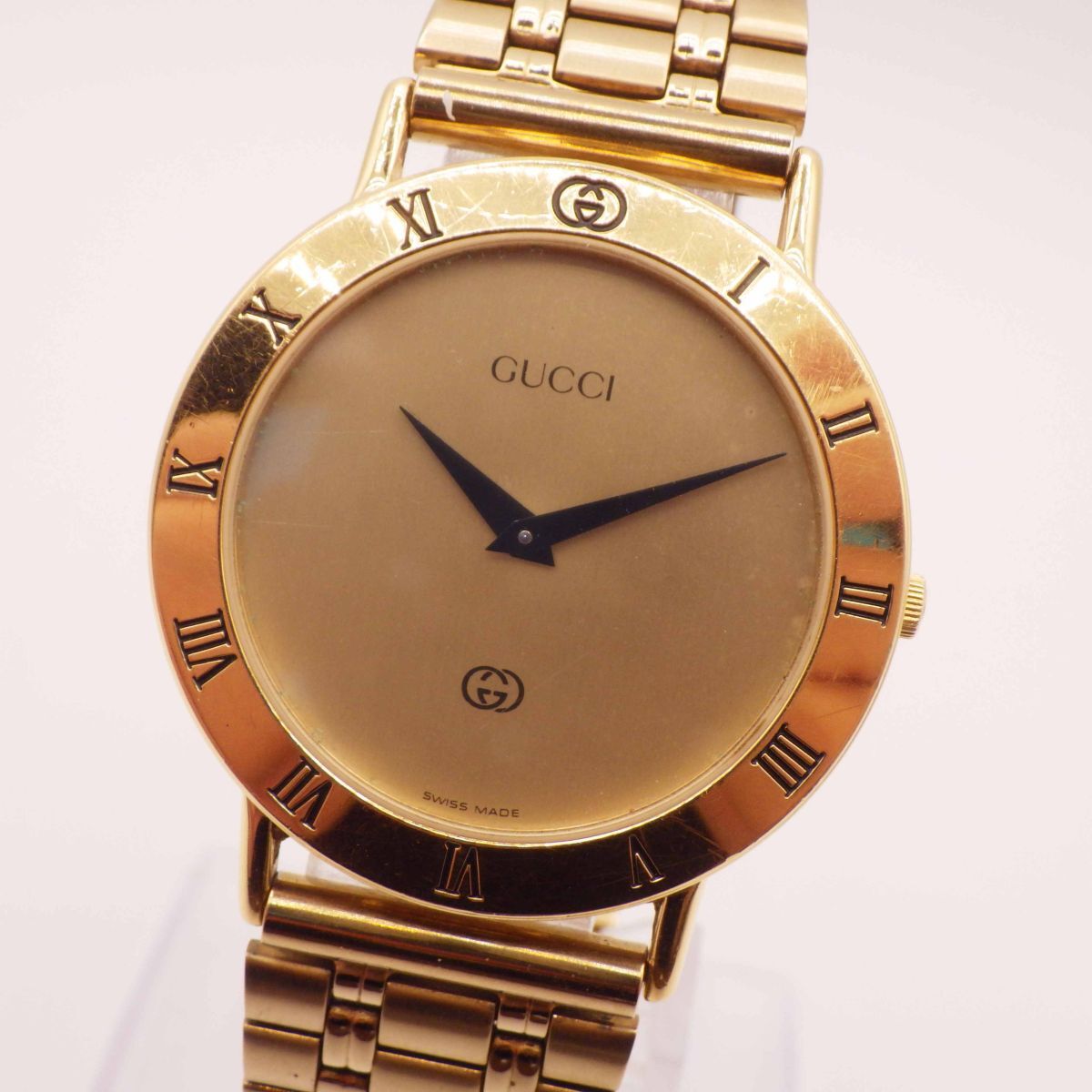 427639/K[1 иен старт ]GUCCI Gucci работа товар 3000M раунд лицо мужской часы кварц кейс 33mm