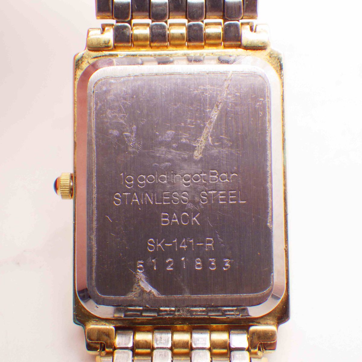 444515/j[1 иен старт ]INGOT in gotoSK-141-R SWISS BANK FINE GOLD 999.9 1g мужской часы кварц кейс 24mm