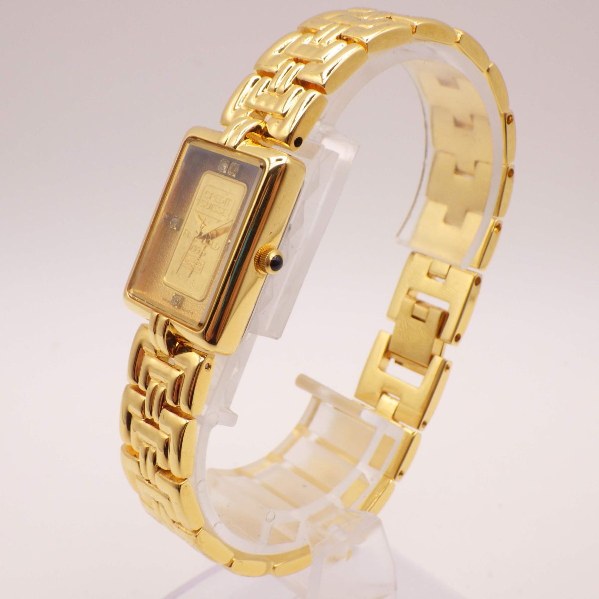 447996【1円スタート】ELGIN エルジン 稼動(dòng)品 FK-582-P CREDIT SUISSE FINEGOLD 999.9 1g インゴット レディース 時(shí)計(jì) クオーツ ケース19mm