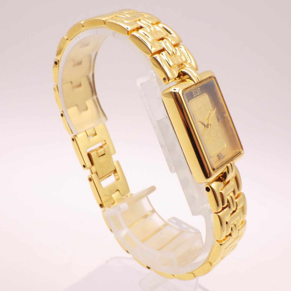 447996【1円スタート】ELGIN エルジン 稼動(dòng)品 FK-582-P CREDIT SUISSE FINEGOLD 999.9 1g インゴット レディース 時(shí)計(jì) クオーツ ケース19mm