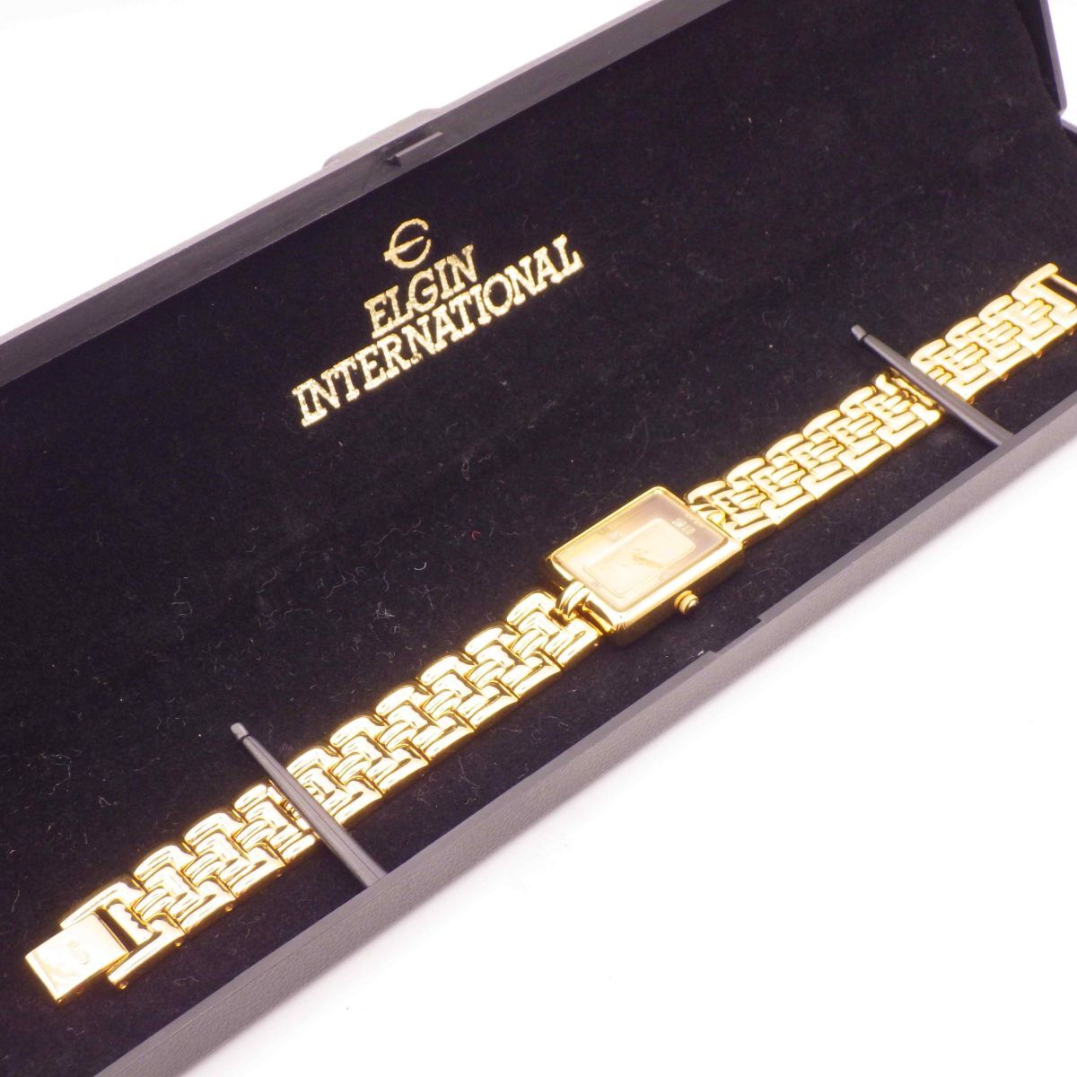 447996【1円スタート】ELGIN エルジン 稼動(dòng)品 FK-582-P CREDIT SUISSE FINEGOLD 999.9 1g インゴット レディース 時(shí)計(jì) クオーツ ケース19mm
