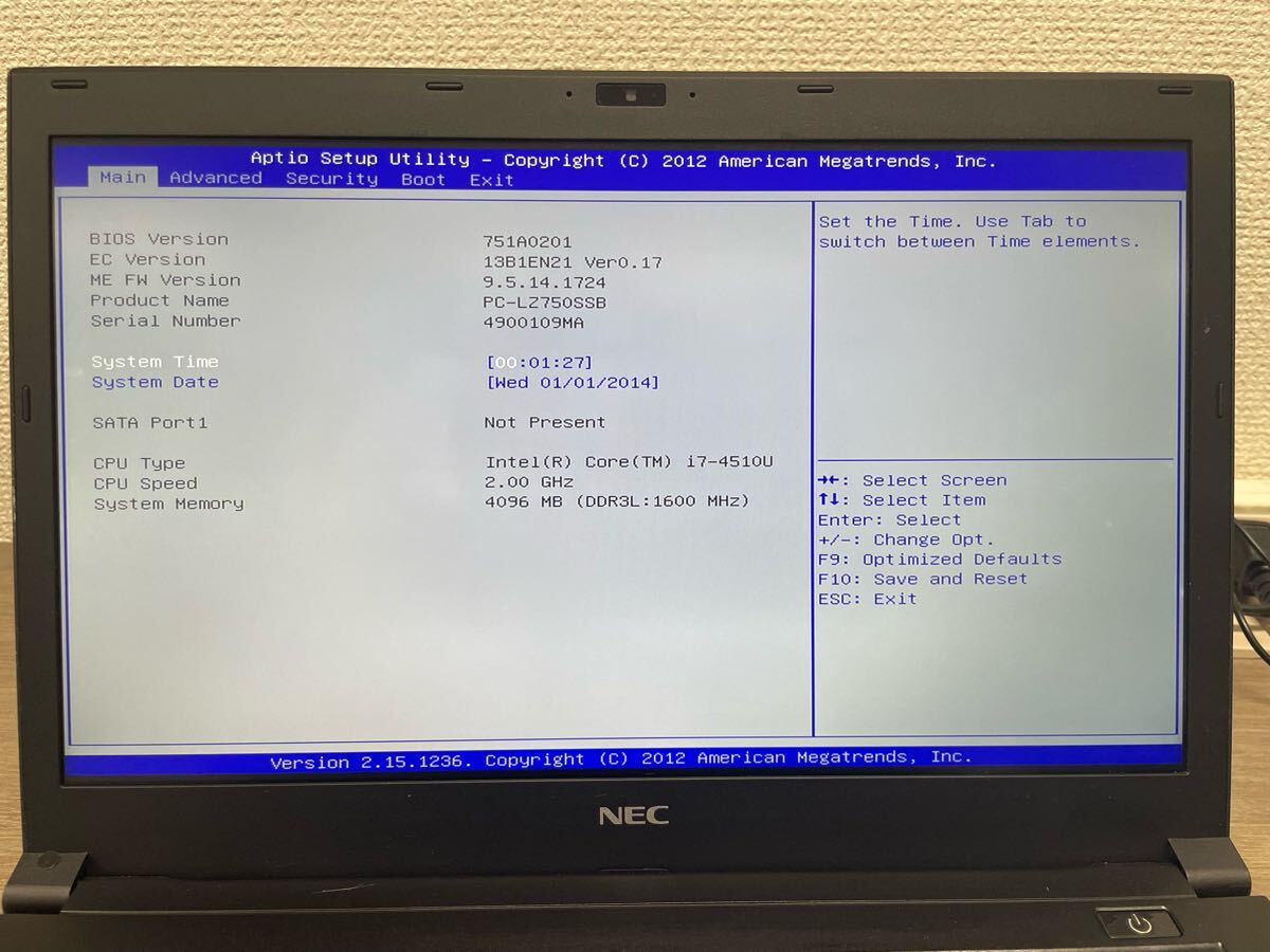 ③ NEC PC-LZ750SSB Corei7-4510U 2.00GHz 4GB принадлежности нет ноутбук 