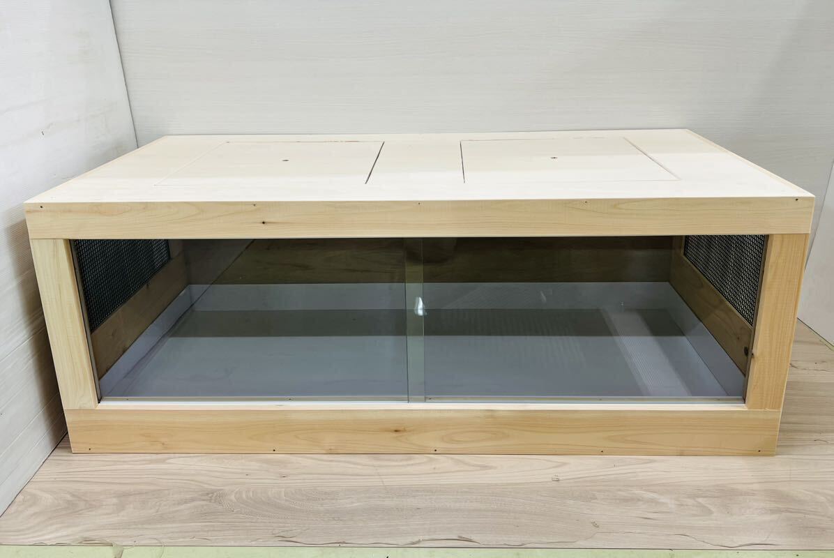 RepBox 大型木制ケージ1200×600×450　リクガメ、フトアゴヒゲトカゲ、ハリネズミ、爬蟲類、小動(dòng)物用　未使用　　ナチュラルカラー
