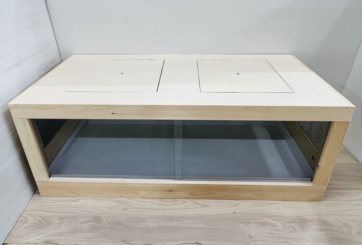RepBox 大型木制ケージ1200×600×450　リクガメ、フトアゴヒゲトカゲ、ハリネズミ、爬蟲類、小動(dòng)物用　未使用　　ナチュラルカラー