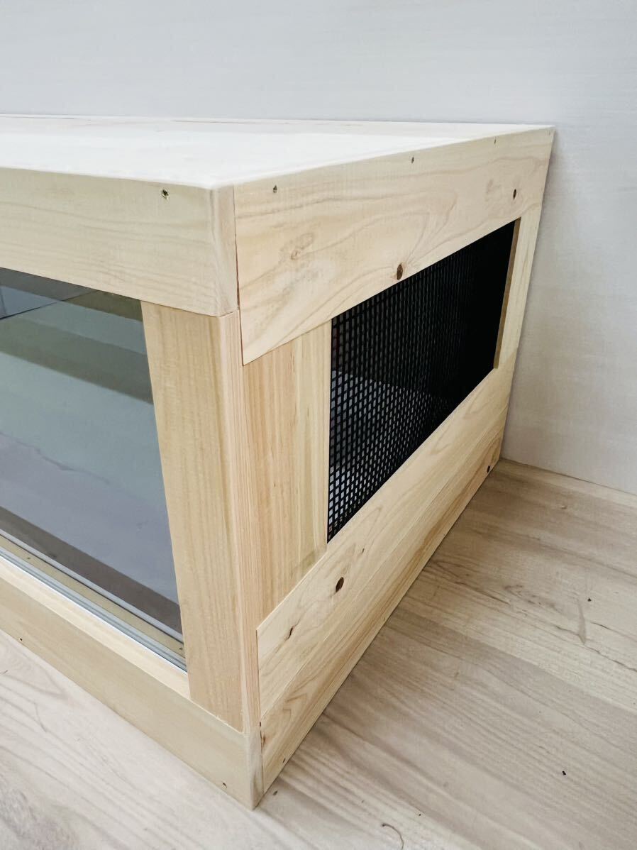 RepBox 大型木制ケージ1200×600×450　リクガメ、フトアゴヒゲトカゲ、ハリネズミ、爬蟲類、小動(dòng)物用　未使用　　ナチュラルカラー