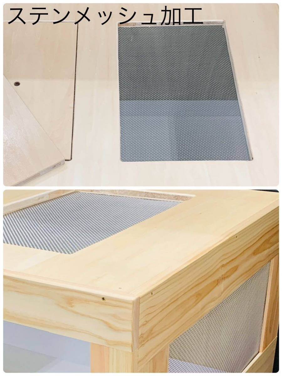 RepBox 大型木制ケージ1200×600×450　リクガメ、フトアゴヒゲトカゲ、ハリネズミ、爬蟲類、小動(dòng)物用　未使用　　ナチュラルカラー
