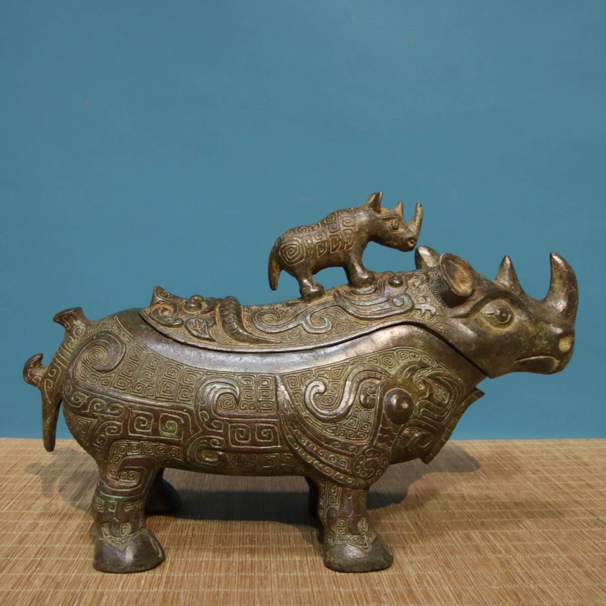 サイの置物　中国青銅器 サイの置物 中国青銅器 【公式通販】