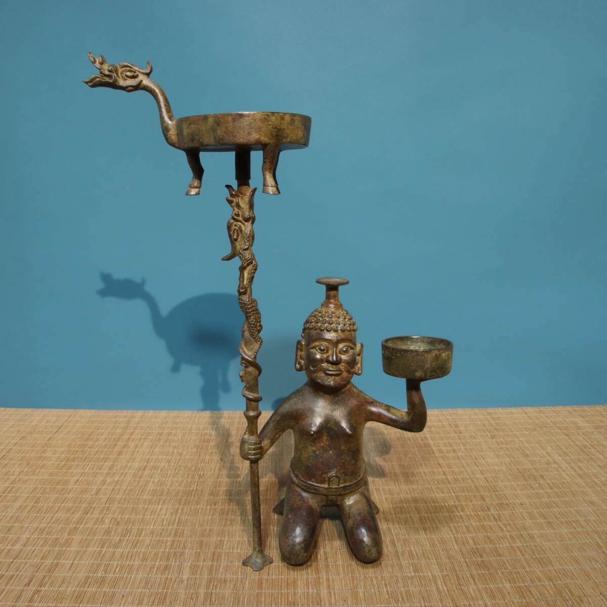 唐銅　岩上観音様像　在銘刻印 唐銅 岩上観音様像 在銘刻印 唐銅 岩上観音様像 在