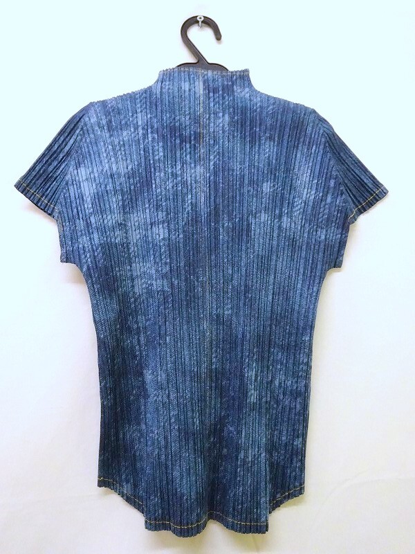PLEATS PLEASE プリーツプリーズ プリーツデニム転寫カットソー 4 PP53-JK512 ISSEY MIYAKE イッセイミヤケ