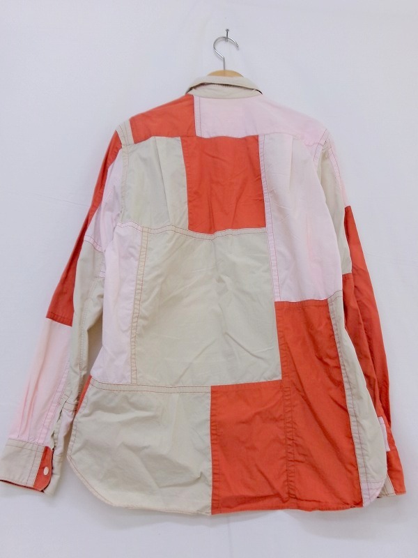 COMME des GARCONS SHIRT コムデギャルソン シャツ 長(zhǎng)袖パッチワークシャツ S S12115 綿100% ベージュ、ピンク