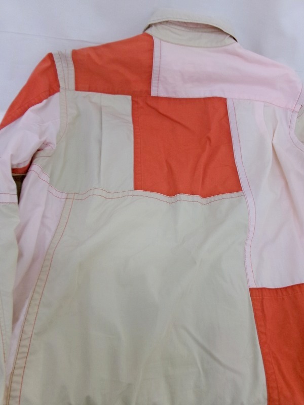 COMME des GARCONS SHIRT コムデギャルソン シャツ 長(zhǎng)袖パッチワークシャツ S S12115 綿100% ベージュ、ピンク