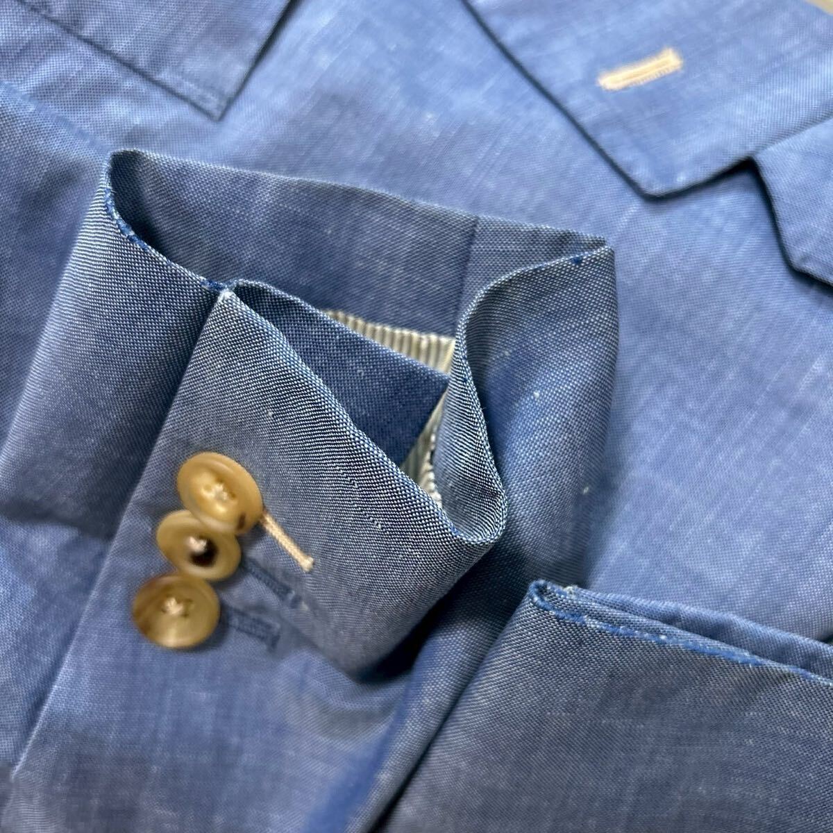  Takeo Kikuchi kano Nico [ популярный . распределение цвета ]TAKEO KIKUCHI tailored jacket summer жакет голубой linen лен S~M ранг 