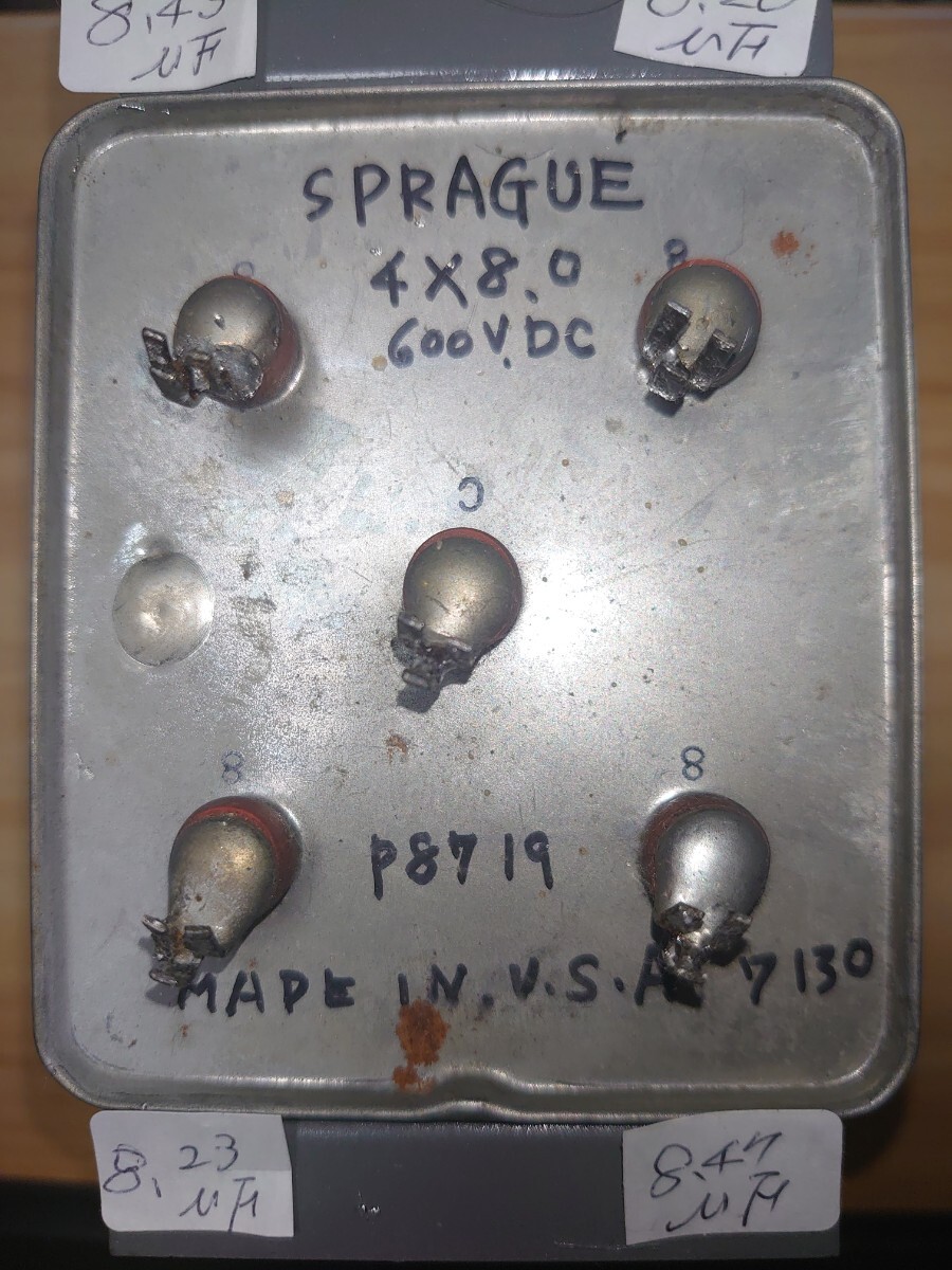 オイルコン SPRAGUE 8μf4中古、元箱無しです。実機、LCRメーター