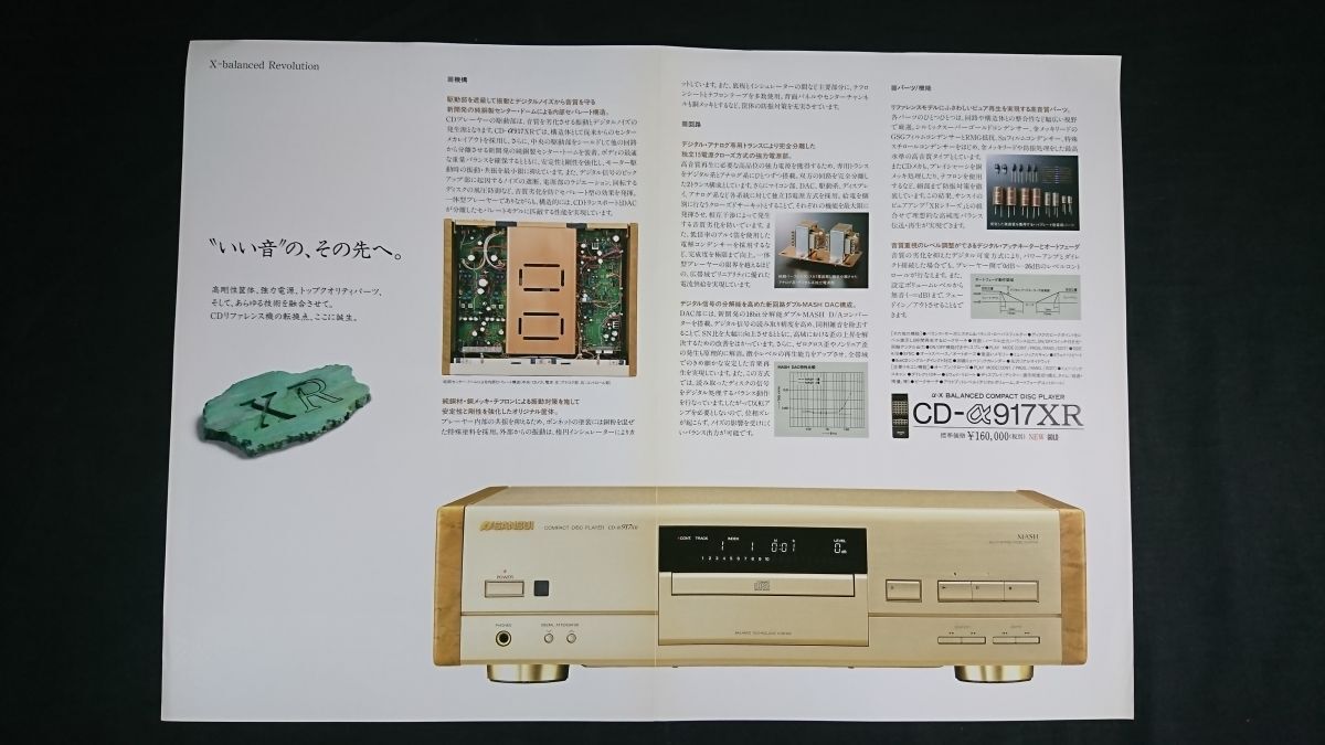 『SANSUI(サンスイ) α-X BALANCED COMPACD DISC PLAYER CD-α717D LTD カタログ』1992年頃 山水電気株式會社