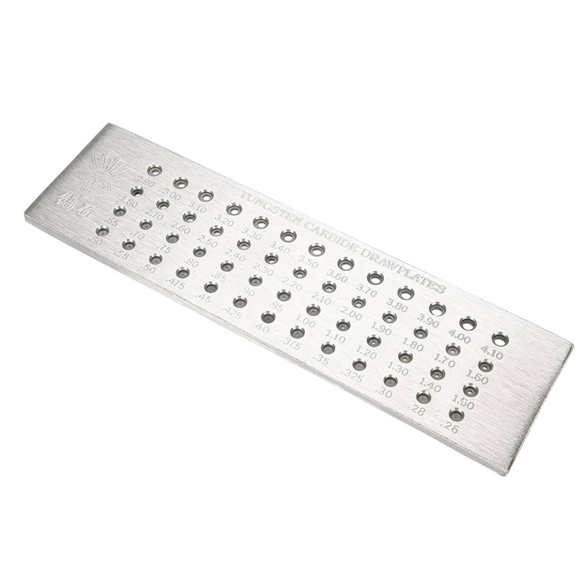 ワイヤードロープレート 0.26-4.10mm 52穴 タングステンカーバイド製 ジュエリーメイキングのために 丸穴タイプ 高耐久性
