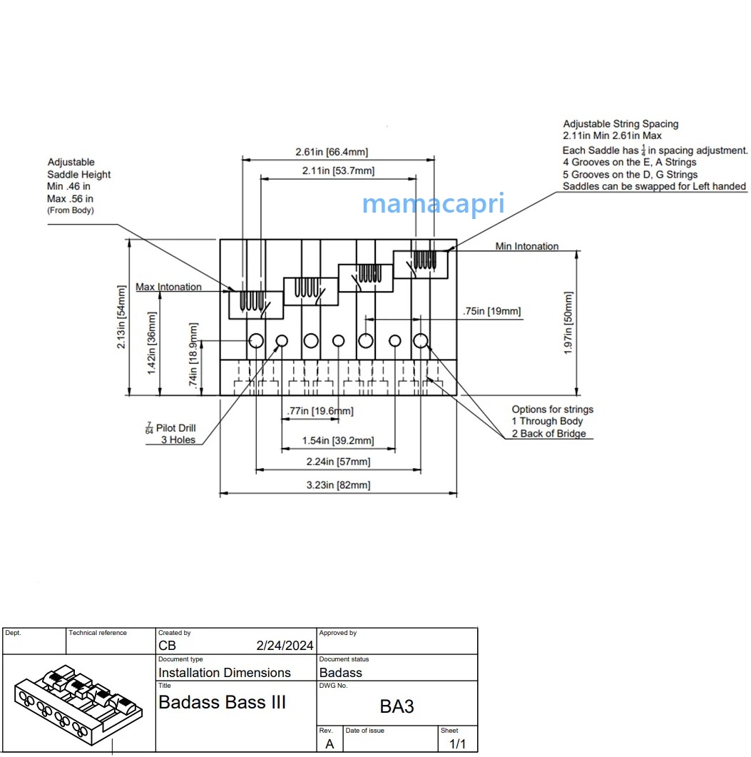新品 Leo Quan Badass III Bass Bridge Gold 4String BB-3343-002 レオ クアン バダス3 4弦 ベース ブリッジ ゴールドALLPARTSオールパーツ_画像7