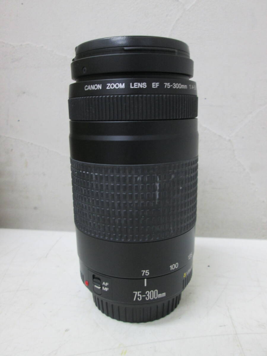 (80)☆Canon キャノン EOS IXE EF35-80mmⅢ1:4-5.6/EF75-300mmⅡ1:4-5.6 一眼レフフィルムカメラ ボディ本體 説明書付 通電?動作確認済み