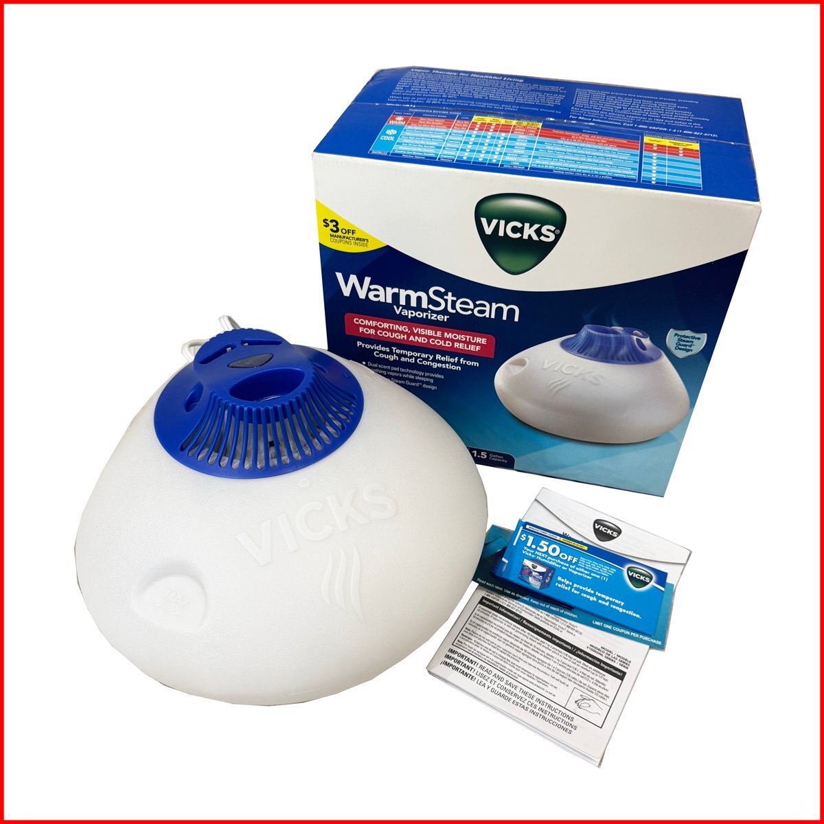 ジャンク●Vicks/ヴィックス スチーム式加濕器 V150SGNLUPC●Warm Steam Vaporizer 通電× 動作未確認(rèn) 海外制 札幌