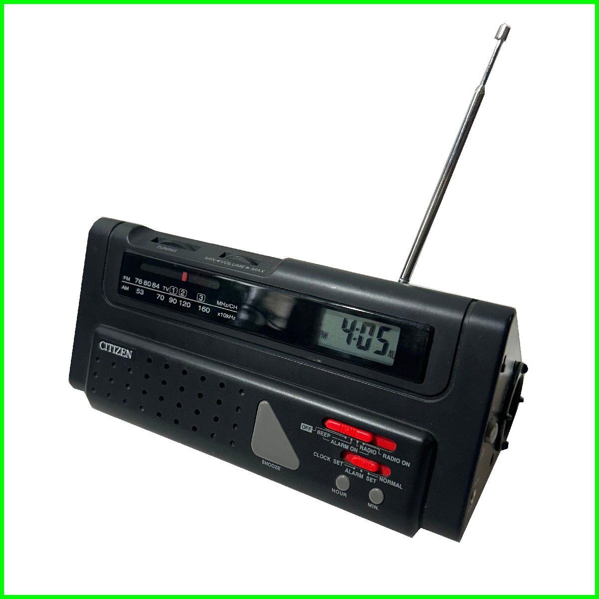 中古●CTIZEN●ラジオ ワンダーボーイスポット ブラック 放送受信機 バリ音多め FMのみ受信可 ライト点灯不可 札幌_画像1
