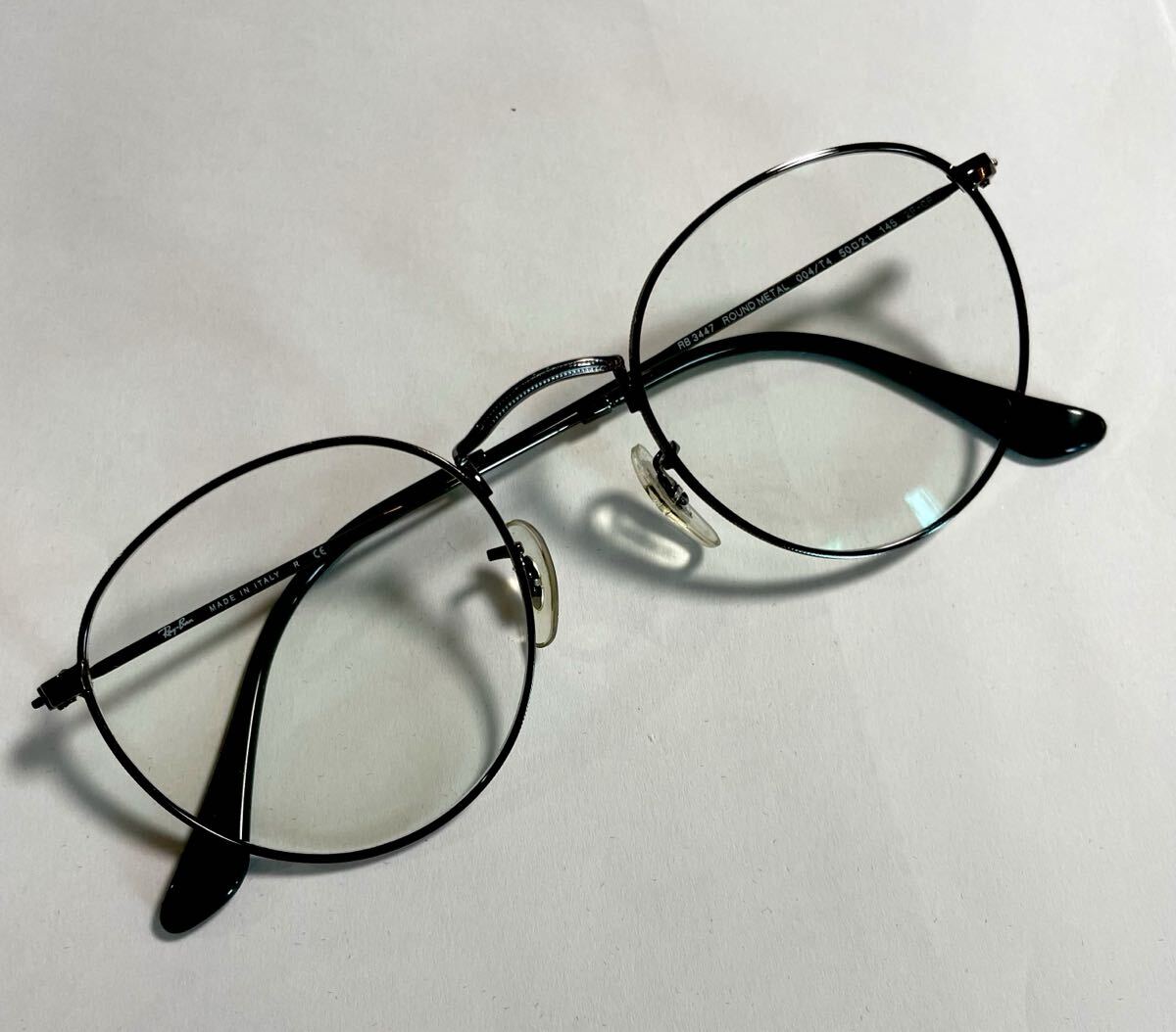 ④ Ray-Ban RB3447 ROUND METAL 004/T4 5021 145 2F-0F ラウンドメタル アイウェア サングラス 50□21 ケース付 イタリア制