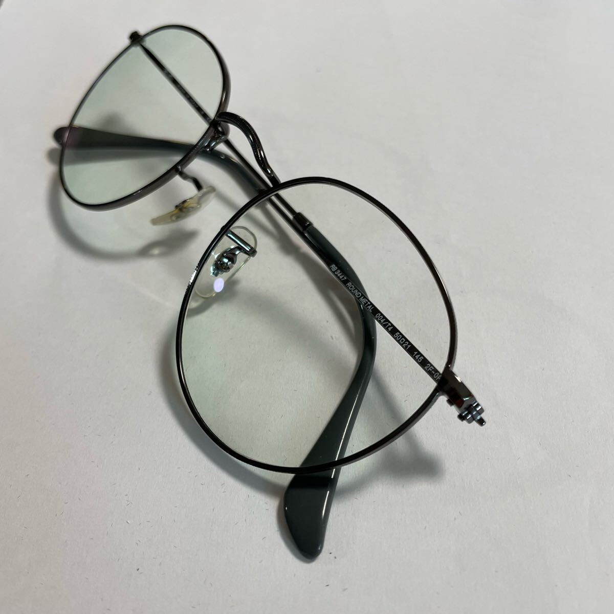 ④ Ray-Ban RB3447 ROUND METAL 004/T4 5021 145 2F-0F ラウンドメタル アイウェア サングラス 50□21 ケース付 イタリア制
