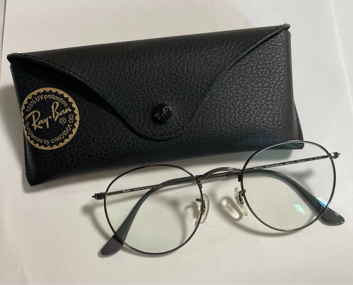 ④ Ray-Ban RB3447 ROUND METAL 004/T4 5021 145 2F-0F ラウンドメタル アイウェア サングラス 50□21 ケース付 イタリア制