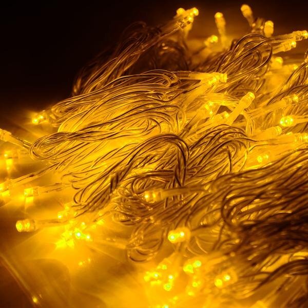 100球 防水 LED イルミネーション ストレートライト 延長(zhǎng)用 黃 イエロー