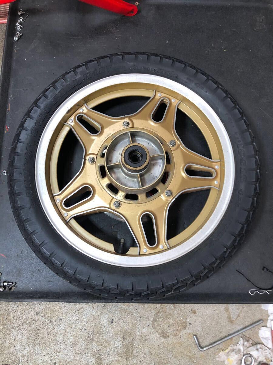 希少品　當(dāng)時(shí)物極上　実働車(chē)外し　CB400D スーパーホークⅢ リアホイール ディスクローター　セット　トリプル　バブ　CB250D ホーク　流用