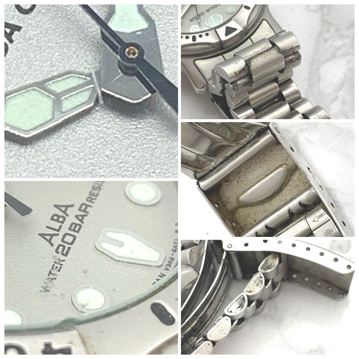 FN16058M【1000円スタート!!】ALBA アルバ SEIKO セイコー AQUA GEAR V348-6A50 QUARTZ クォーツ 腕時計