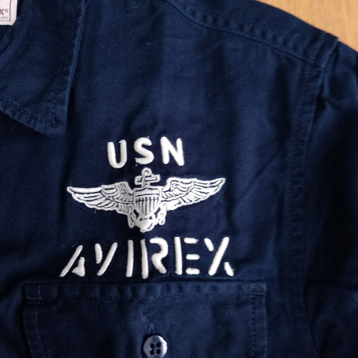 AVIREX ミリタリー長(zhǎng)袖シャツ Mサイズ　中古古著