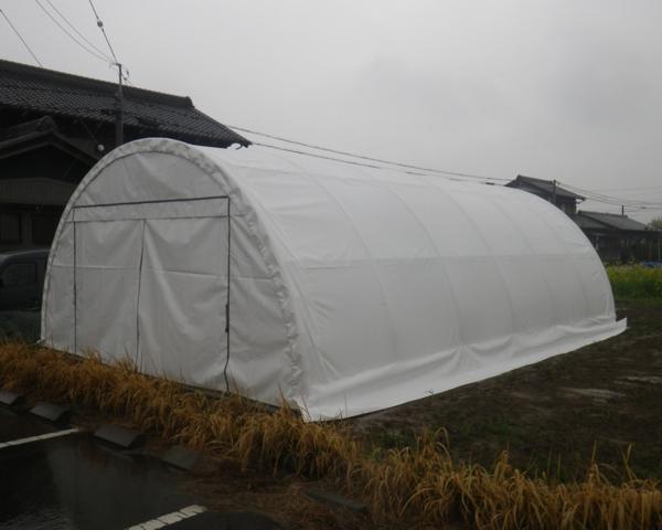 a_SHELLDOME 標(biāo)準(zhǔn)ルーフ17坪タイプ ホワイト [ シェルドーム プレハブ 汎用 格納庫 ガレージ 簡易 カーポート ]
